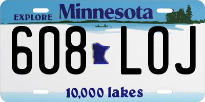 MN license plate 608LOJ