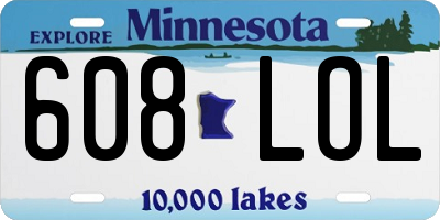 MN license plate 608LOL