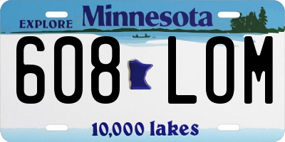 MN license plate 608LOM