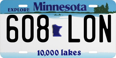 MN license plate 608LON