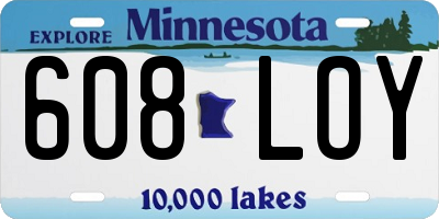 MN license plate 608LOY