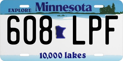 MN license plate 608LPF