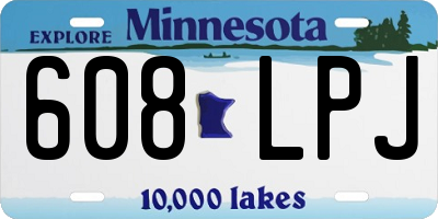 MN license plate 608LPJ