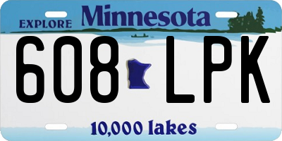 MN license plate 608LPK