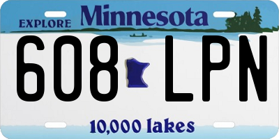 MN license plate 608LPN