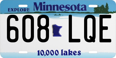 MN license plate 608LQE