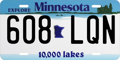 MN license plate 608LQN