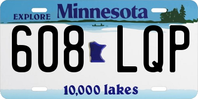 MN license plate 608LQP