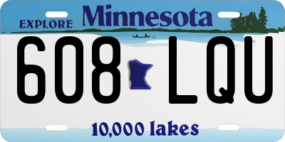 MN license plate 608LQU
