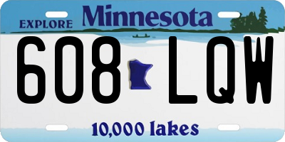 MN license plate 608LQW