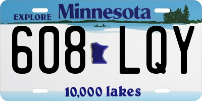 MN license plate 608LQY