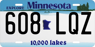 MN license plate 608LQZ