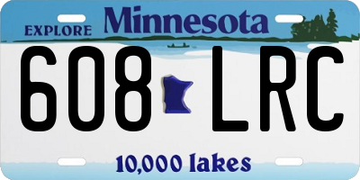 MN license plate 608LRC
