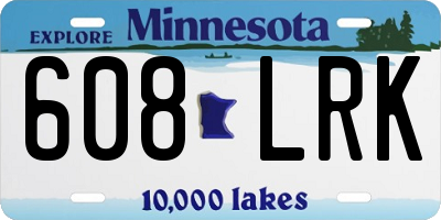 MN license plate 608LRK