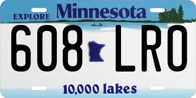 MN license plate 608LRO