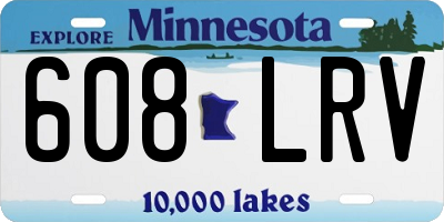 MN license plate 608LRV