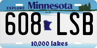 MN license plate 608LSB