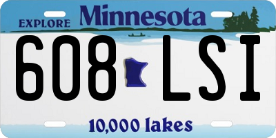MN license plate 608LSI