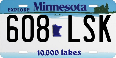 MN license plate 608LSK