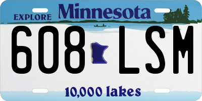 MN license plate 608LSM