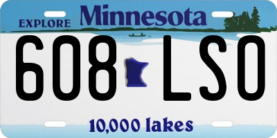 MN license plate 608LSO