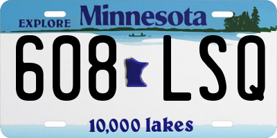 MN license plate 608LSQ