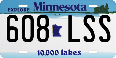 MN license plate 608LSS