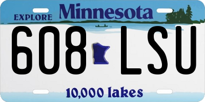 MN license plate 608LSU