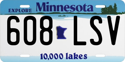MN license plate 608LSV