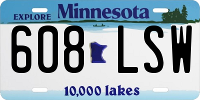 MN license plate 608LSW