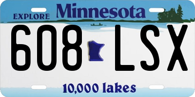MN license plate 608LSX