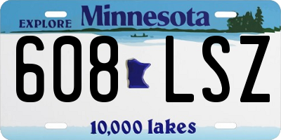 MN license plate 608LSZ