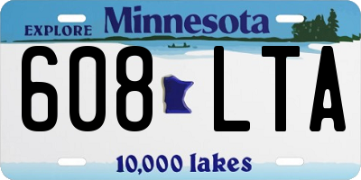 MN license plate 608LTA