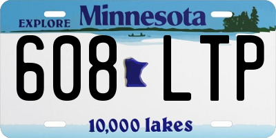 MN license plate 608LTP