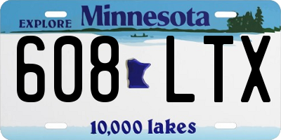 MN license plate 608LTX
