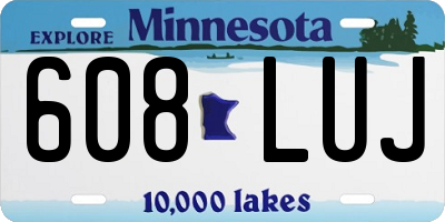 MN license plate 608LUJ