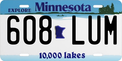 MN license plate 608LUM
