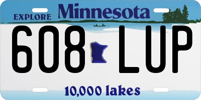 MN license plate 608LUP