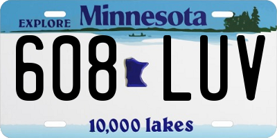 MN license plate 608LUV