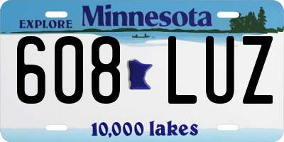 MN license plate 608LUZ