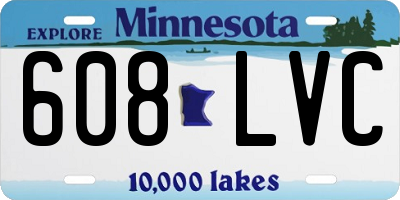MN license plate 608LVC