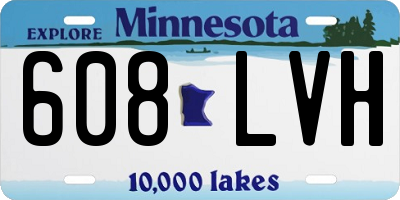 MN license plate 608LVH