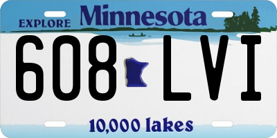 MN license plate 608LVI