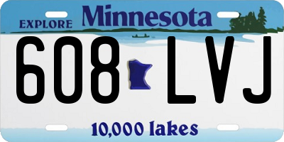 MN license plate 608LVJ