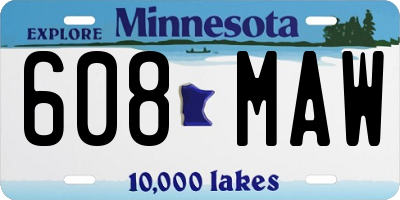 MN license plate 608MAW