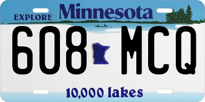 MN license plate 608MCQ