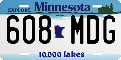 MN license plate 608MDG