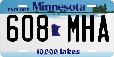 MN license plate 608MHA