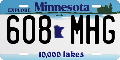 MN license plate 608MHG