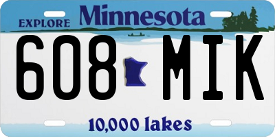 MN license plate 608MIK